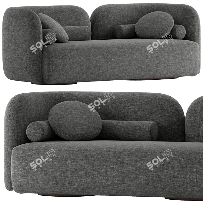 Georgina White Boucle Fabric Sofa 3D model image 2