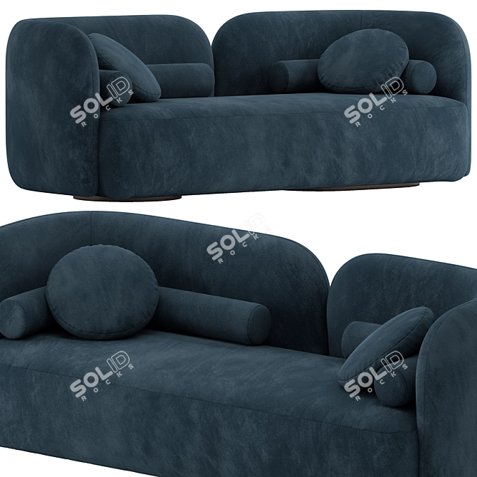 Georgina White Boucle Fabric Sofa 3D model image 3