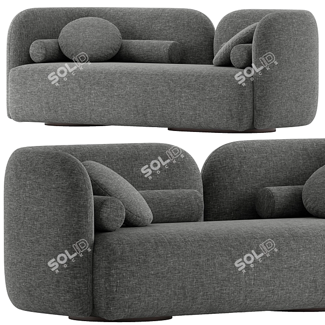 Georgina White Boucle Fabric Sofa 3D model image 4