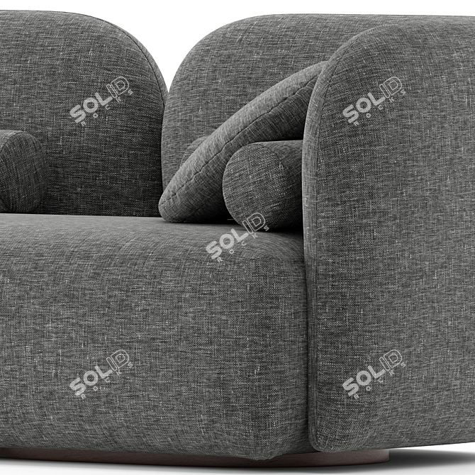 Georgina White Boucle Fabric Sofa 3D model image 6