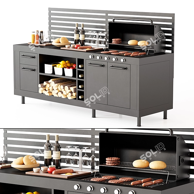 BBQ Grill Model Collection 3D model image 1