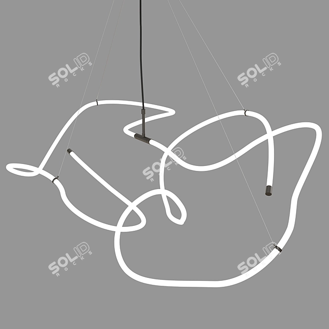 Ghost Chandelier, Big: Acrylic/Metal Pendant 3D model image 4