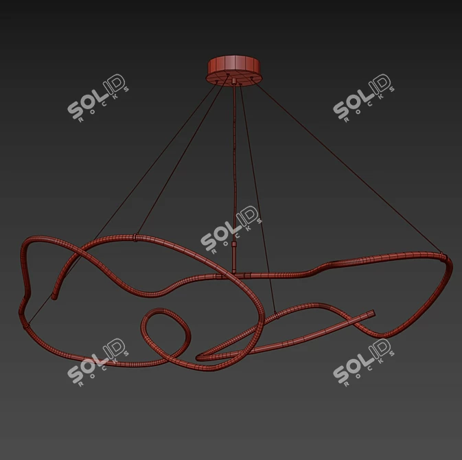 Ghost Chandelier, Big: Acrylic/Metal Pendant 3D model image 5