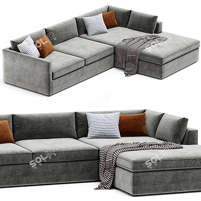 Harris Dual-Function Sectional Sleeper 3D model image 3