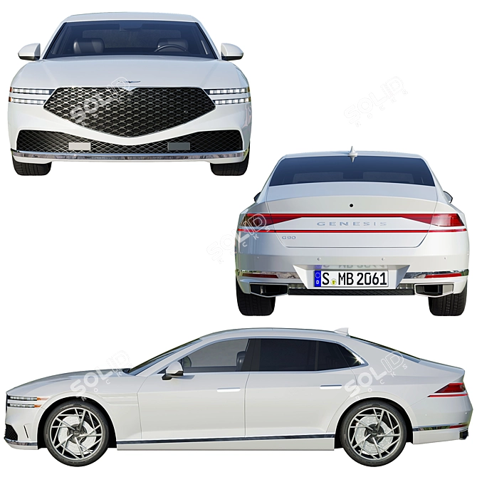 Luxury Redefined: Genesis G90 2023 3D model image 2