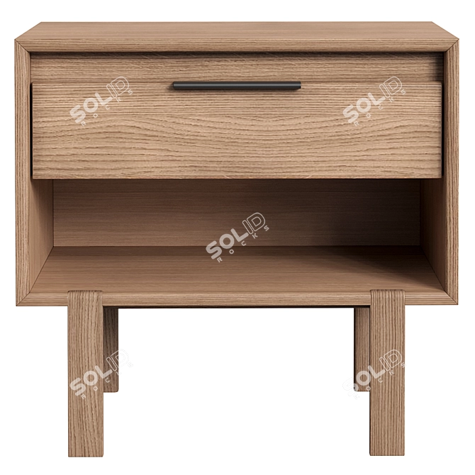 Scandinavian Oak Nightstand by Dantone 3D model image 2