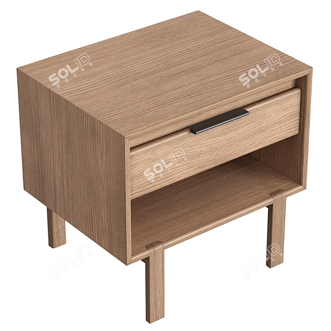 Scandinavian Oak Nightstand by Dantone 3D model image 3