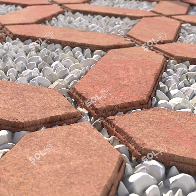 Gravel Pavement PBR Textures Pack 3D model image 4