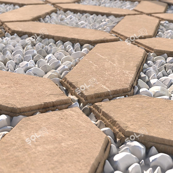 Gravel Pavement PBR Textures Pack 3D model image 5