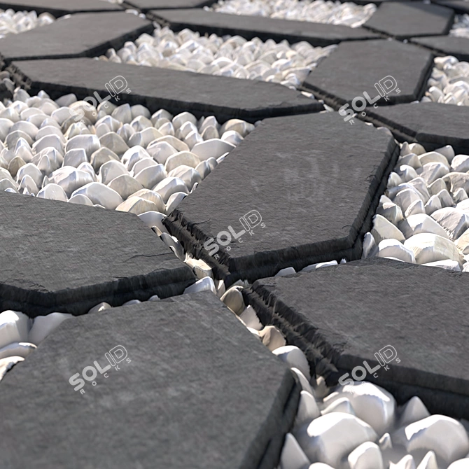 Gravel Pavement PBR Textures Pack 3D model image 6