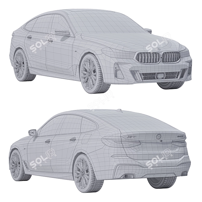 BMW 6 GT 640i xDrive Assets 3D model image 3