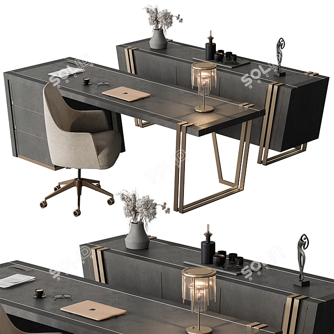 Executive Workstation Furniture - Luxurious Design 3D model image 1