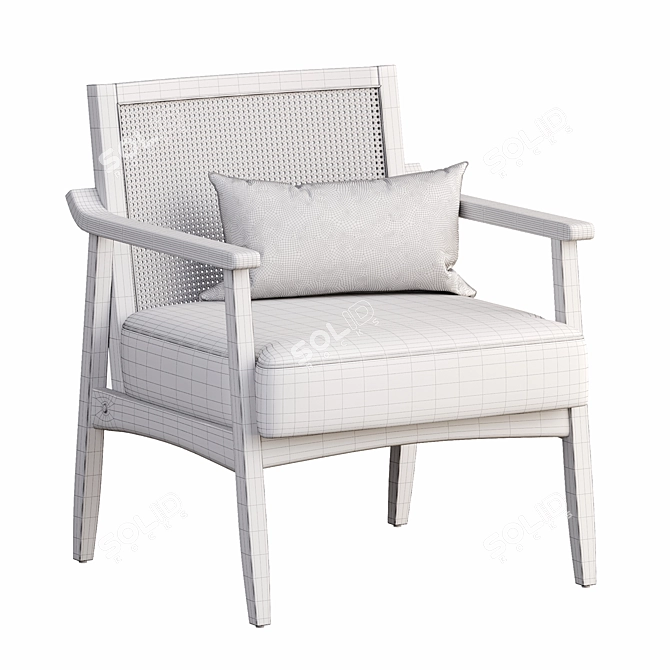 Coastal Rattan Alania Armchair 3D model image 2