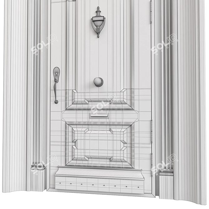 Classic Door 1200 mm Height 3D model image 7