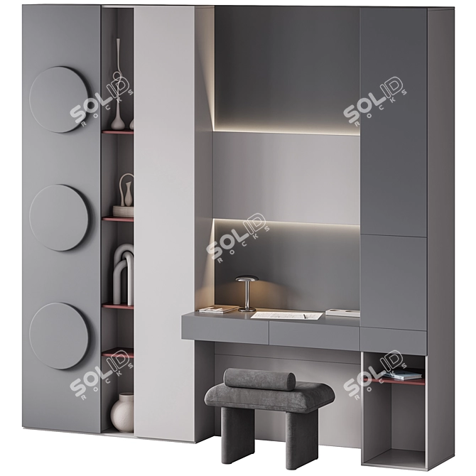 Modern Home Office Set 3D model image 1