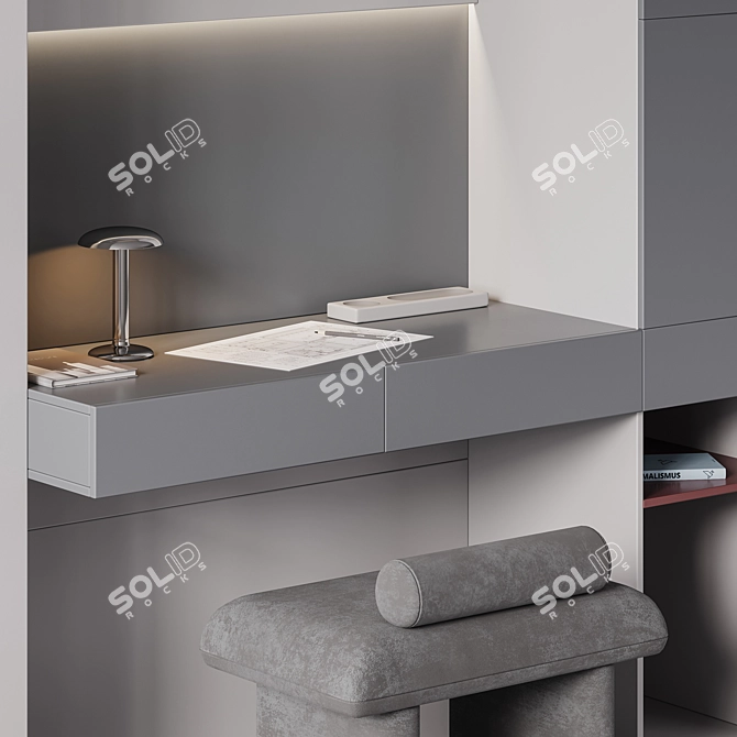 Modern Home Office Set 3D model image 4