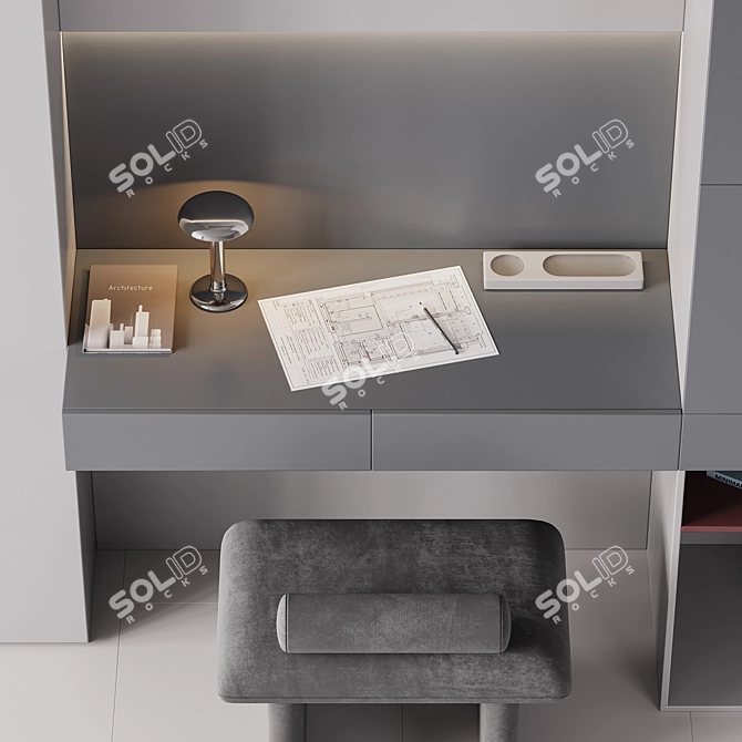 Modern Home Office Set 3D model image 5