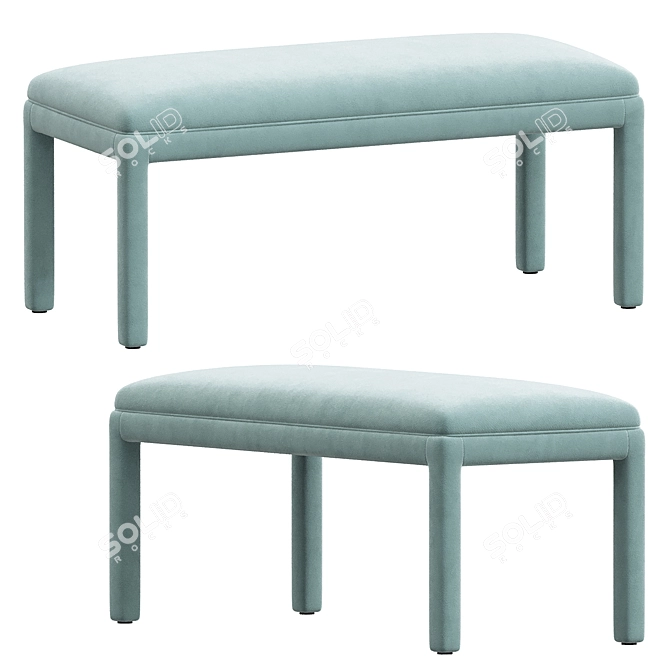 Vintage Blue Parsons Bench 3D model image 1