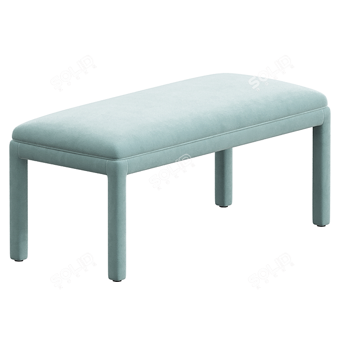 Vintage Blue Parsons Bench 3D model image 2