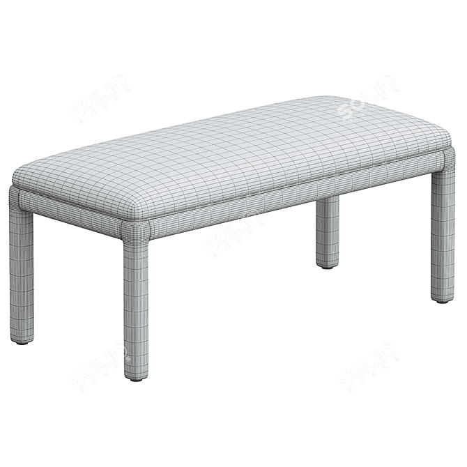 Vintage Blue Parsons Bench 3D model image 3