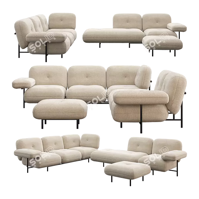 Cantori Cloud Sofas Set 3D model image 1