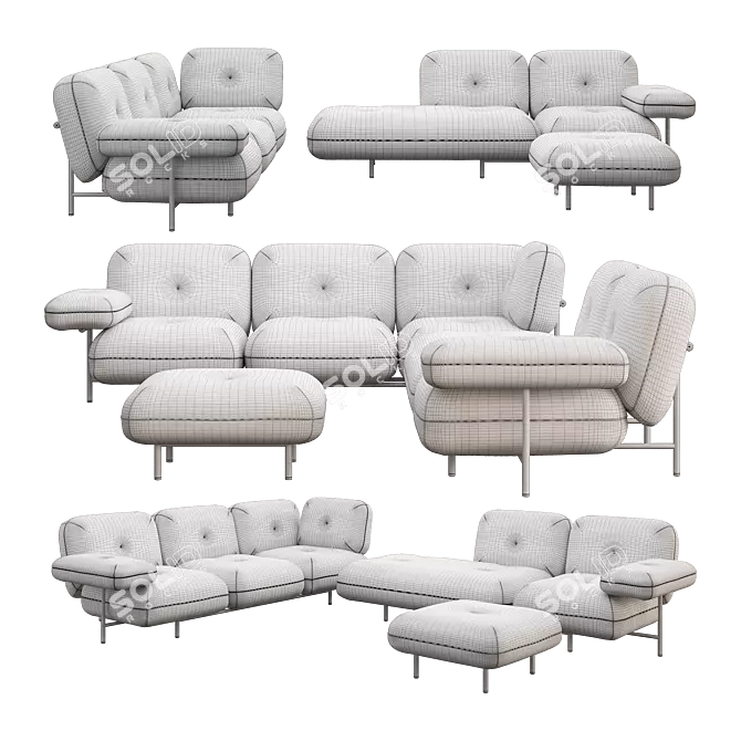 Cantori Cloud Sofas Set 3D model image 6