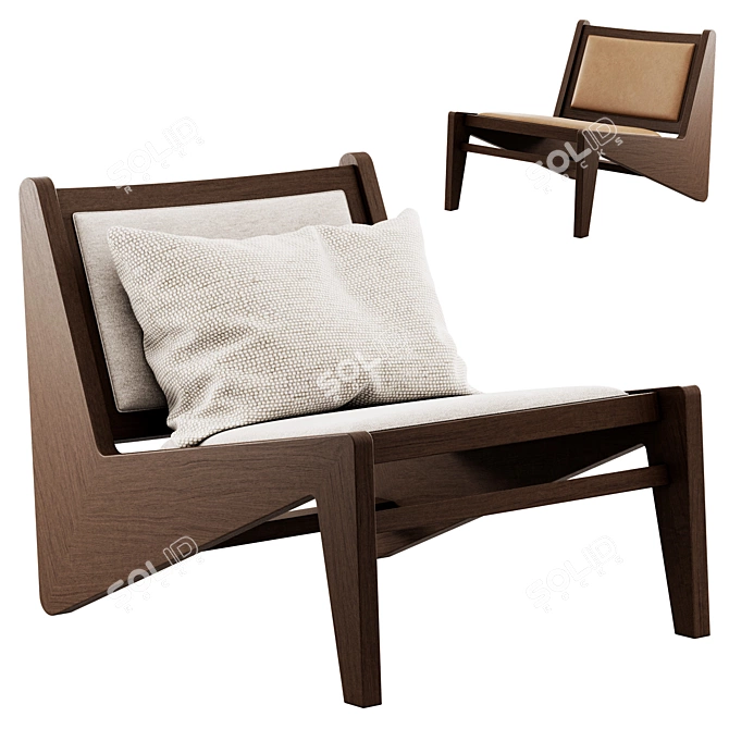 Sleek Kangaloon Lounge Chair 3D model image 1