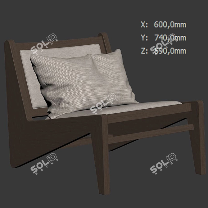 Sleek Kangaloon Lounge Chair 3D model image 6