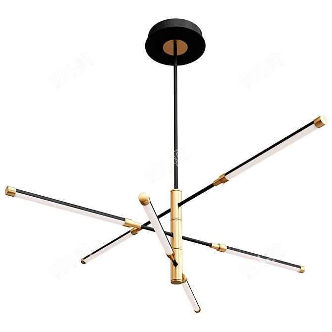 Azalea LED Black Island Light 3D model image 1