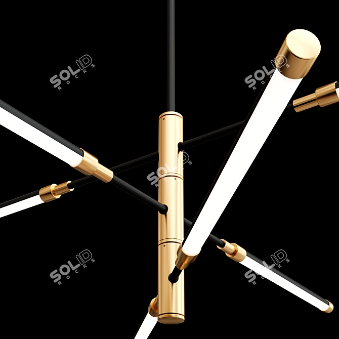 Azalea LED Black Island Light 3D model image 2