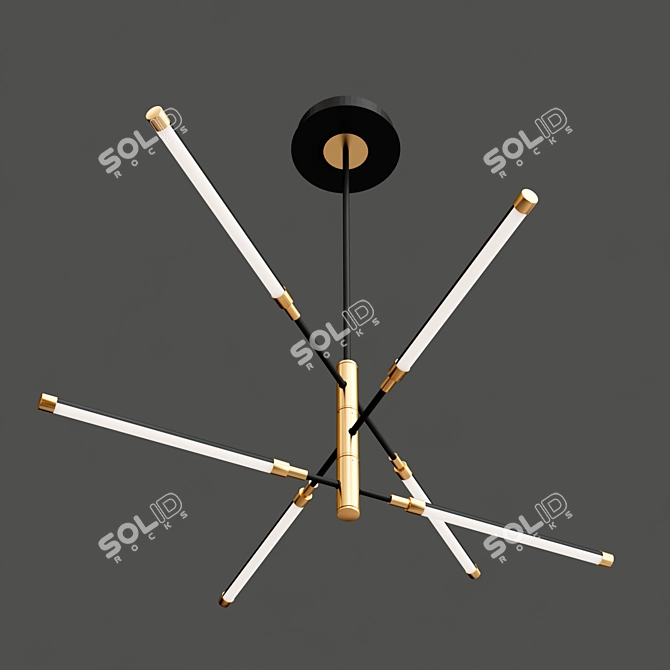 Azalea LED Black Island Light 3D model image 4