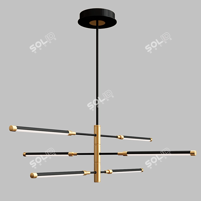 Azalea LED Black Island Light 3D model image 5