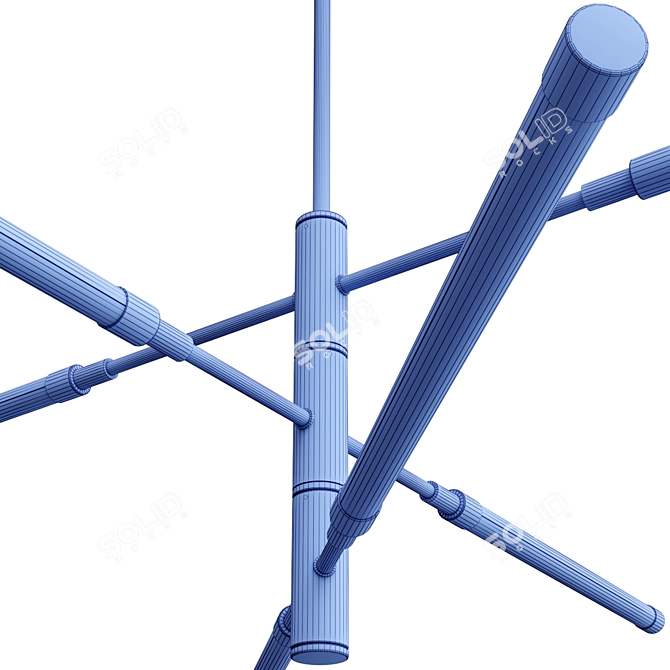 Azalea LED Black Island Light 3D model image 6