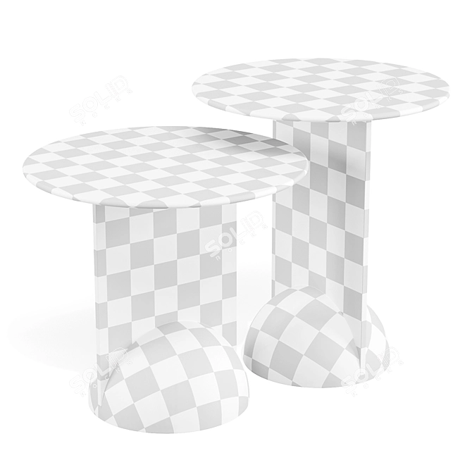 Modern Geometric Side Tables 3D model image 3