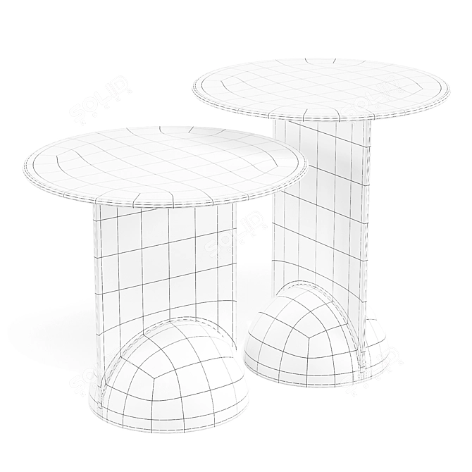 Modern Geometric Side Tables 3D model image 4