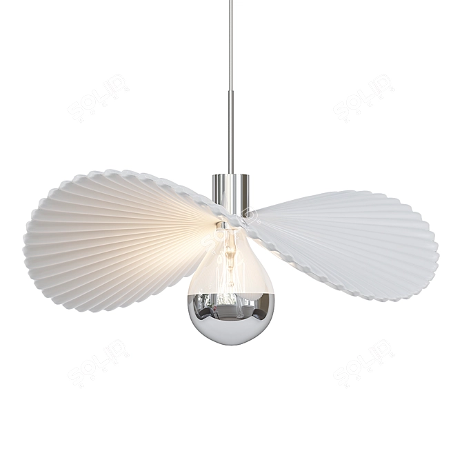 Exquisite Lotus Leaf Pendant Light 3D model image 1