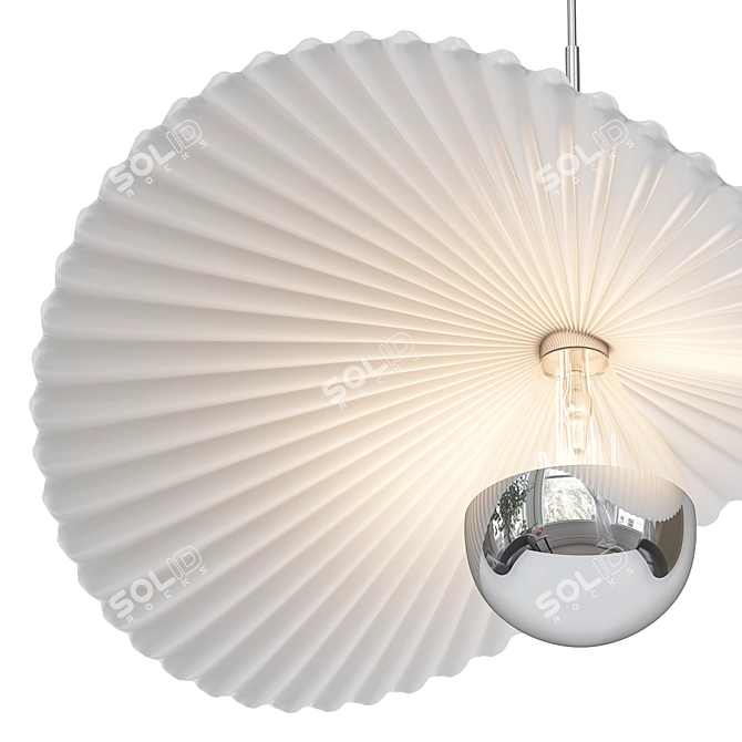 Exquisite Lotus Leaf Pendant Light 3D model image 2