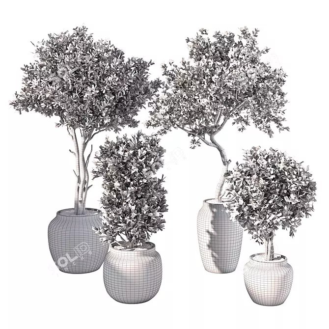 Modern Greenery Decor Accent Piece 3D model image 4