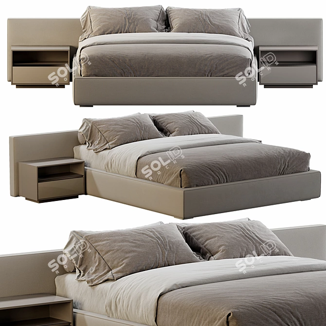 Modern Bowie Bed Design 3D model image 6