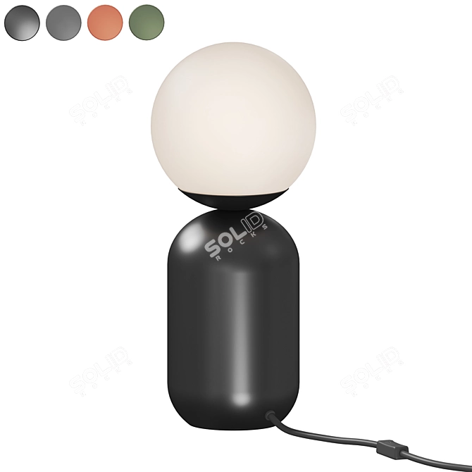 Modern LED Table Lamp, Metal 3D model image 2