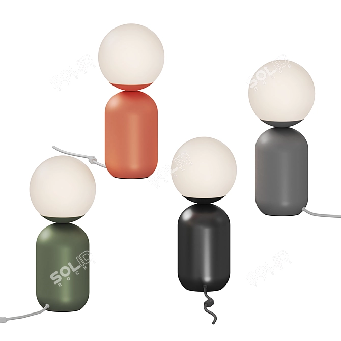 Modern LED Table Lamp, Metal 3D model image 3