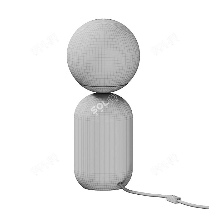 Modern LED Table Lamp, Metal 3D model image 1