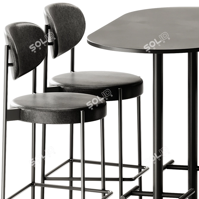 Verner 430 Bar Stool Set 3D model image 3