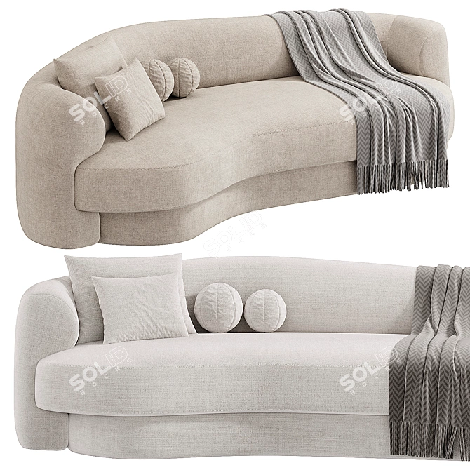 Contemporary Compact Yumi Sofa 3D model image 2