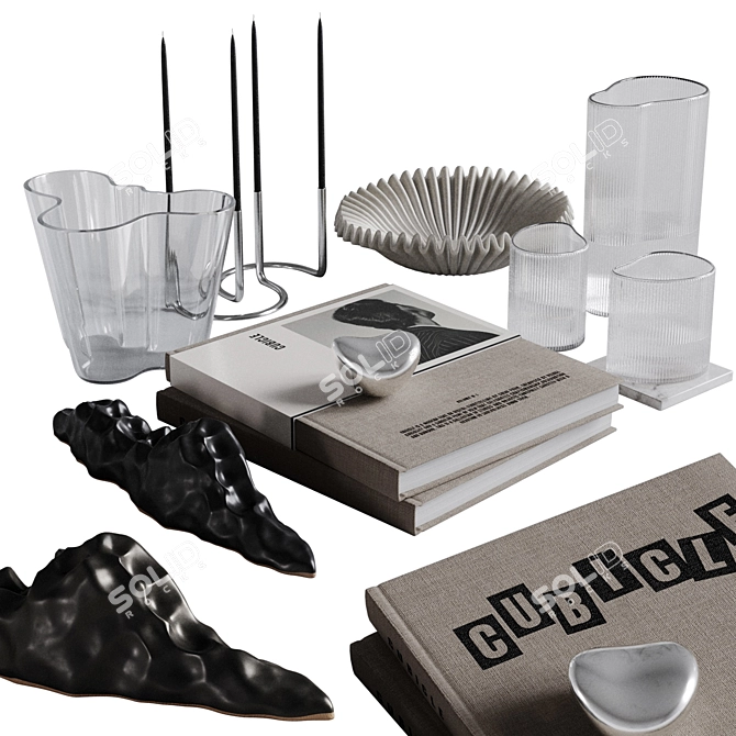 Cubicle Decor Set Kit 3D model image 1