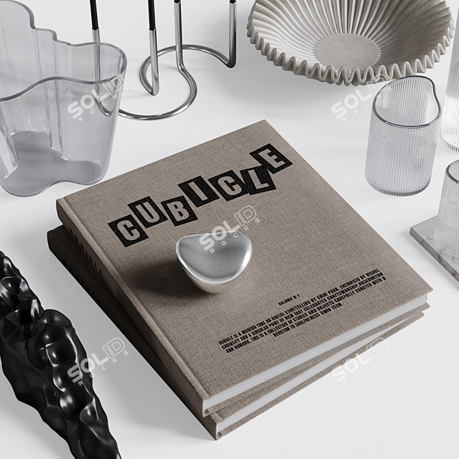 Cubicle Decor Set Kit 3D model image 2