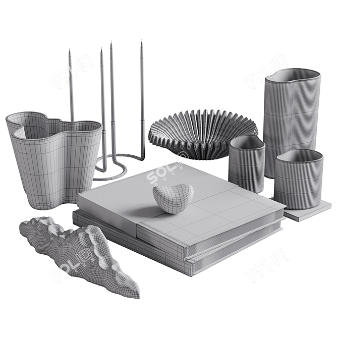 Cubicle Decor Set Kit 3D model image 6