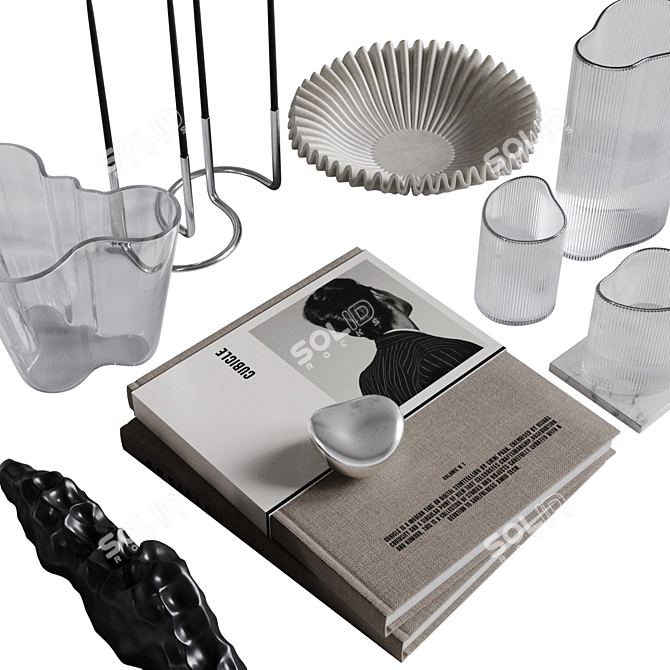 Cubicle Decor Set Kit 3D model image 15