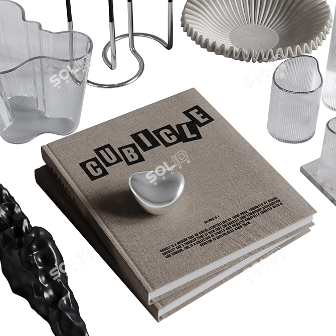 Cubicle Decor Set Kit 3D model image 17