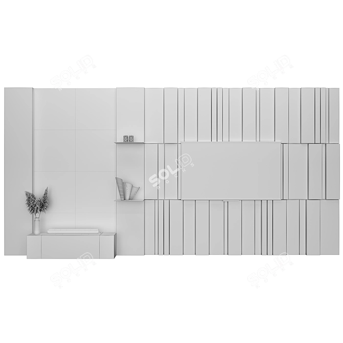 Modern Bio Fireplace TV Wall Unit 3D model image 4